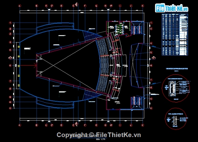 Bản cad thiết kế,Rạp chiếu phim file cad,Rạp chiếu phim