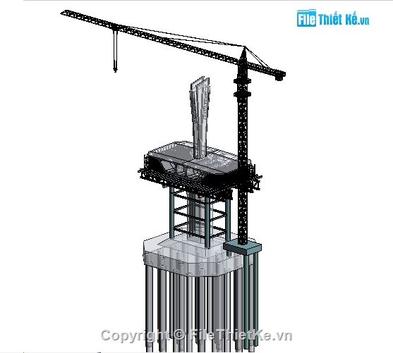 revit thi công cầu,thi công cầu,mô hình thi công,cầu đúc hẫng,thi công đốt K0,xây dựng cầu