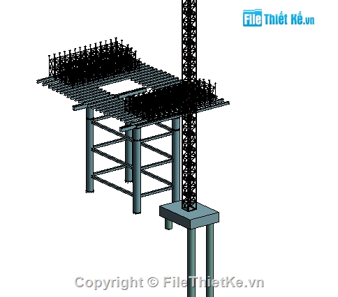 revit thi công cầu,thi công cầu,mô hình thi công,cầu đúc hẫng,thi công đốt K0,xây dựng cầu