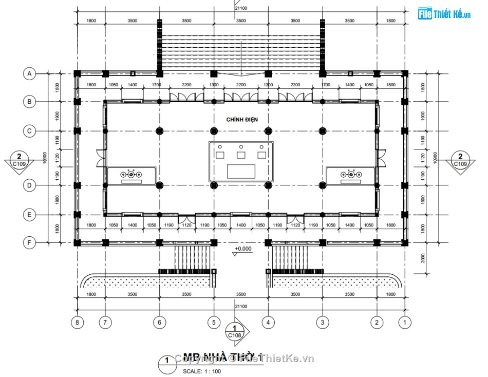 đình chùa,thiết kế chùa,bản vẽ revit chùa,chùa việt nam,file thiết kế đình chùa