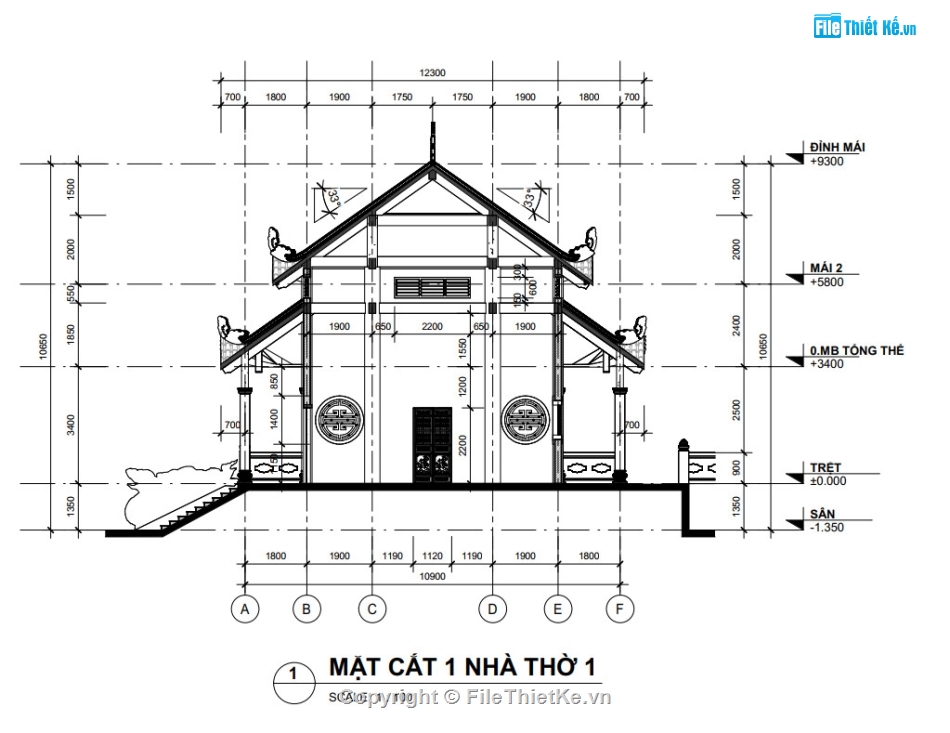 đình chùa,thiết kế chùa,bản vẽ revit chùa,chùa việt nam,file thiết kế đình chùa