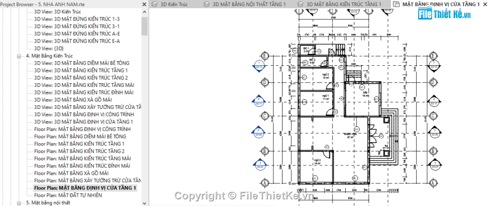 biệt thự revit 8.3x15.14m,Biệt thự nhà vườn revit,Revit nhà vườn mái thái,kiến trúc revit biệt thự,biệt thự 1 tầng 8.3x15.14m