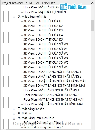 biệt thự revit 8.3x15.14m,Biệt thự nhà vườn revit,Revit nhà vườn mái thái,kiến trúc revit biệt thự,biệt thự 1 tầng 8.3x15.14m