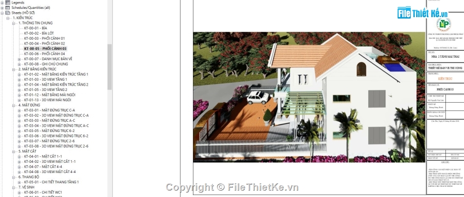 bản vẽ biệt thự 2 tầng revit,biệt thự 2 tầng revit,Revit biệt thự 2 tầng 8.1x14m,File Revit biệt thự 2 tầng,thiết kế biệt thự 2 tầng