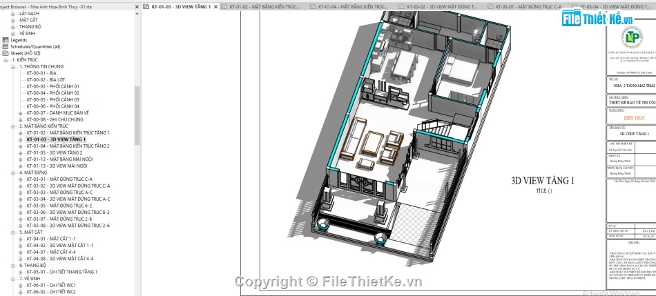 bản vẽ biệt thự 2 tầng revit,biệt thự 2 tầng revit,Revit biệt thự 2 tầng 8.1x14m,File Revit biệt thự 2 tầng,thiết kế biệt thự 2 tầng