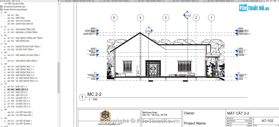 bản vẽ kiến trúc biệt thự 1 tầng 9x19.2m,kiến trúc biệt thự 1 tầng,biệt thự sân vườn,bản vẽ biệt thự,bản vẽ biệt thự nhà vườn