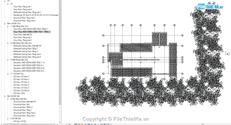 Bản vẽ revit nhà cấp 4,full kiến trúc 1 tầng 10.8x17.3m,nhà cấp 4 mái thái,kiến trúc mái thái,bản vẽ revit biệt thự 1 tầng