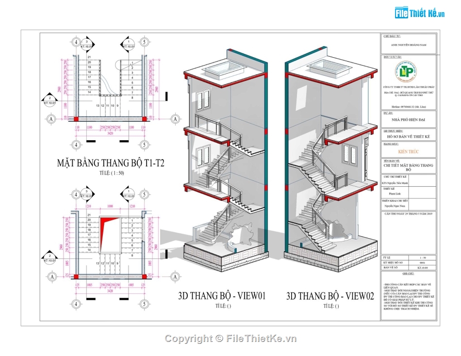 Thiết kế nhà phố 3 tầng,File revit nhà phố 3 tầng,Revit nhà phố 3 tầng,Revit 2019 Bản vẽ Nhà phố,Nhà phố 3 tầng 5x23.74m