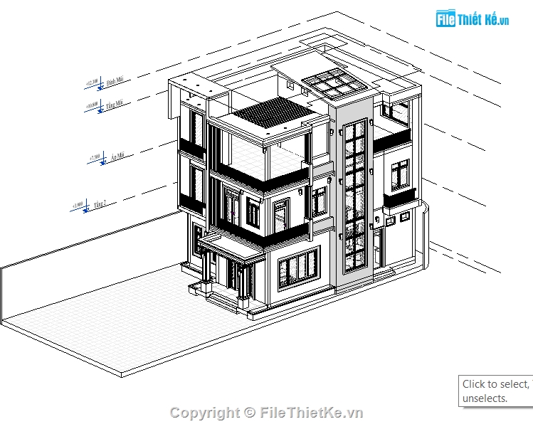 revit nhà phố 3 tầng,bản vẽ revit nhà phố,revit nhà phố 8x11.5m,nhà phố 3 tầng,Mẫu nhà phố 3 tầng hiện đại