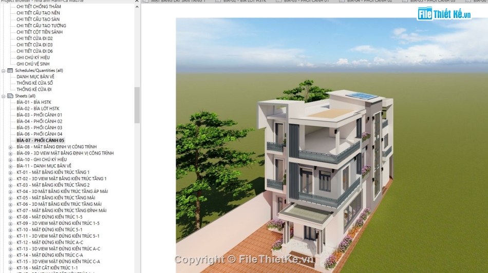 revit nhà phố 3 tầng,bản vẽ revit nhà phố,revit nhà phố 8x11.5m,nhà phố 3 tầng,Mẫu nhà phố 3 tầng hiện đại