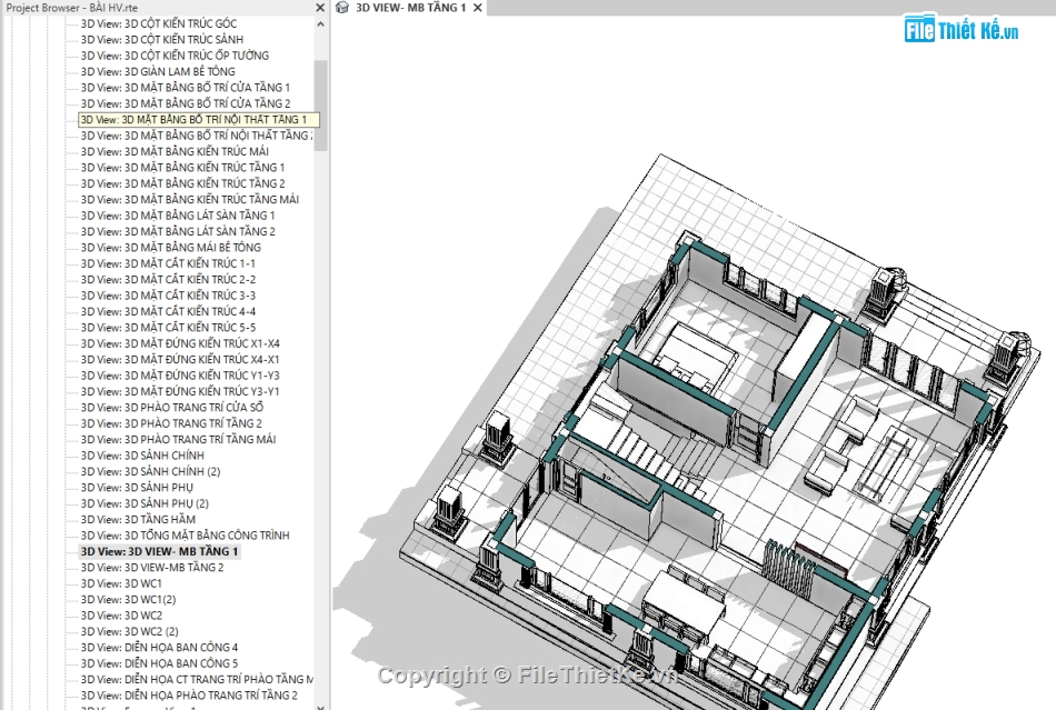 revit biệt thự 2 tầng,mẫu biệt thự 2 tầng revit,kiến trúc 2 tầng revit,Revit 2019 biệt thự 2 tầng,biệt thự 2 tầng 9.7x13.4m