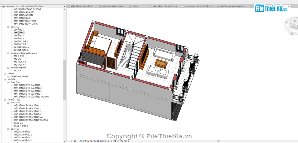 Nhà 4 tầng file revit,file revit nhà 4 tầng,File revit nhà 4 tầng tân cổ,Revit nhà 4 tầng tân cổ