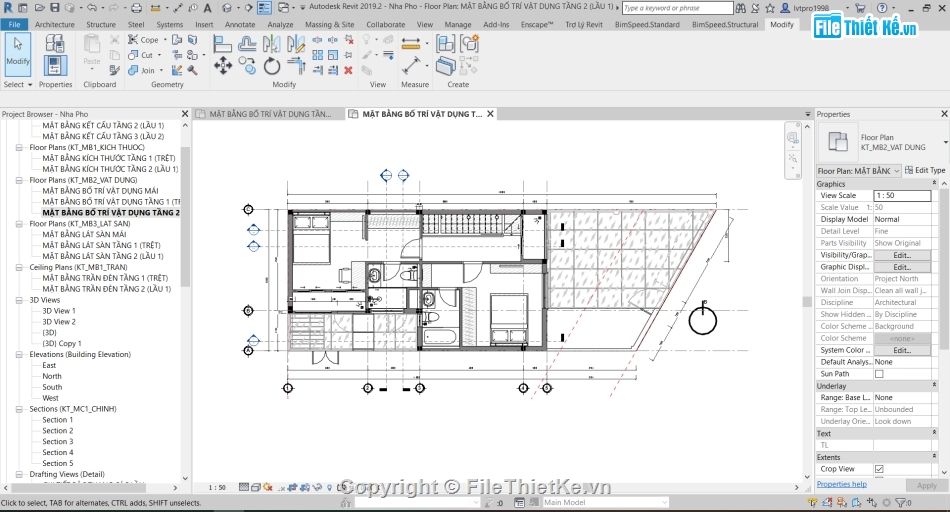 revit nhà phố 6x18.05m,kiến trúc  nhà 2 tầng,Revit 2019 nhà phố hiện đại 2 tầng,mẫu nhà phố 2 tầng revit