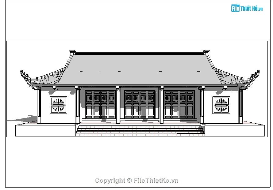 Nhà thờ họ revit,kiến trúc nhà thờ họ,revit nhà thờ họ,Nhà thờ họ 5.19x17m,file revit nhà thờ họ