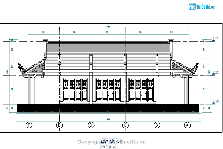 Nhà thờ họ revit,kiến trúc nhà thờ họ,revit nhà thờ họ,Nhà thờ họ 5.19x17m,file revit nhà thờ họ