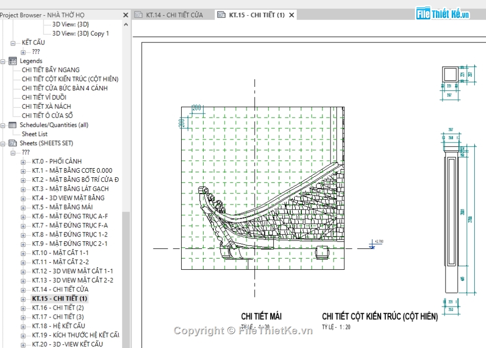 Nhà thờ họ revit,kiến trúc nhà thờ họ,revit nhà thờ họ,Nhà thờ họ 5.19x17m,file revit nhà thờ họ