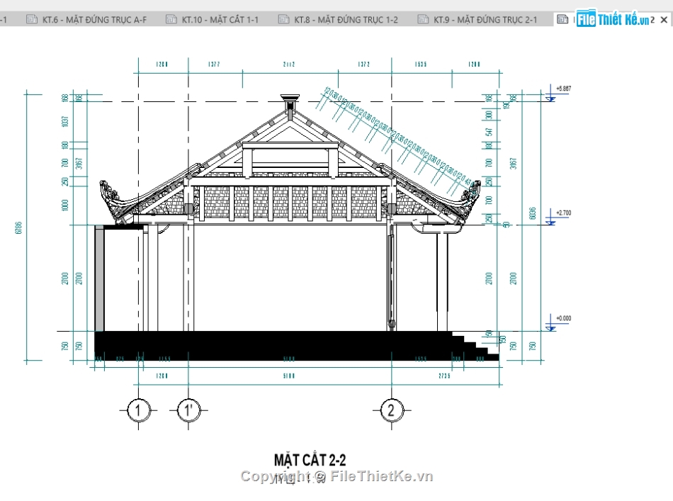 Nhà thờ họ revit,kiến trúc nhà thờ họ,revit nhà thờ họ,Nhà thờ họ 5.19x17m,file revit nhà thờ họ