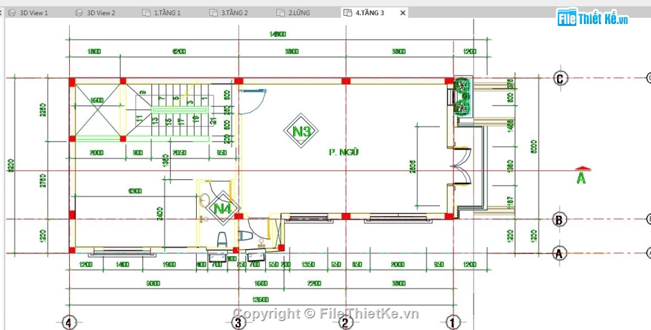 bản vẽ revit Nhà phố,revit Nhà phố 4 tầng,nhà phố 4 tầng revit,bản vẽ revit nhà phố 4 tầng,revit nhà phố