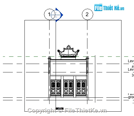 đền,revit đền,thiết kế đền,file revit achitecture,kiến trúc đền,đình chùa