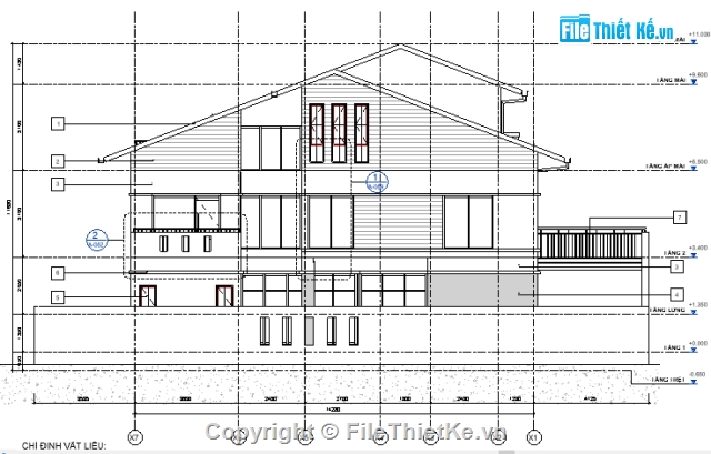 3 tầng,biệt thự 3 tầng,bt 3 tầng,revit biệt thự,9.6x14.5,thiết kế biệt thự