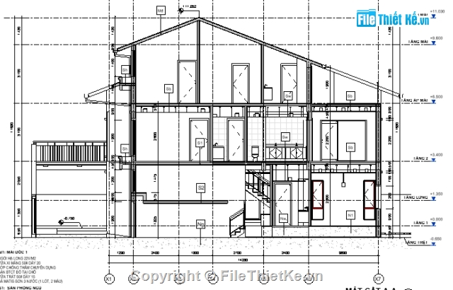 3 tầng,biệt thự 3 tầng,bt 3 tầng,revit biệt thự,9.6x14.5,thiết kế biệt thự