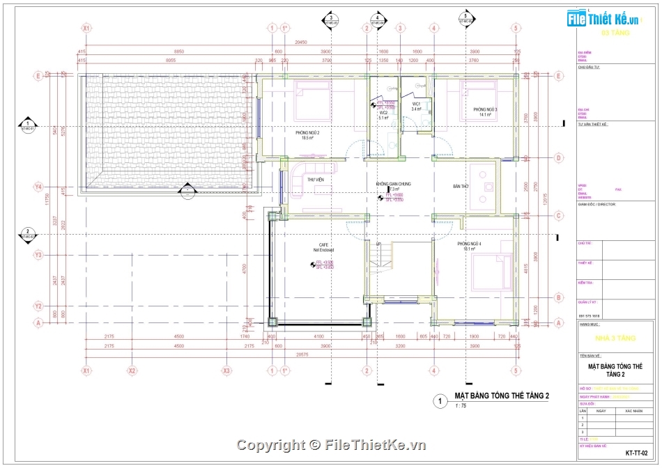 Kiến trúc biệt thự 3 tầng,Revit biệt thự 3 tầng 11.4x20.84m,revit biệt thự 3 tầng,bản vẽ revit biệt thự 3 tầng,file revit biệt thự 3 tầng