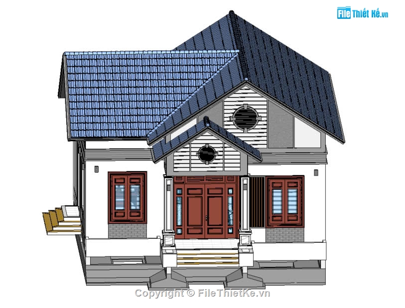 kiến trúc nhà mái thái,Nhà mái thái đẹp,File revit nhà,revit full,Revit đầy đủ nhà mái thái