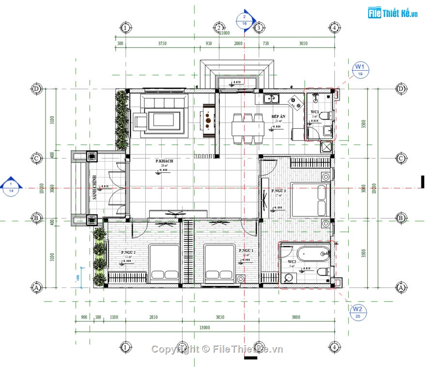 kiến trúc nhà mái thái,Nhà mái thái đẹp,File revit nhà,revit full,Revit đầy đủ nhà mái thái