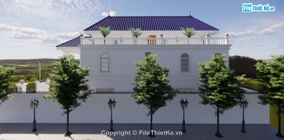 biệt thự tân cổ điển đẹp,biệt thự 3 tầng,biệt thự cổ điển 3 tầng,revit biệt thự 3 tầng