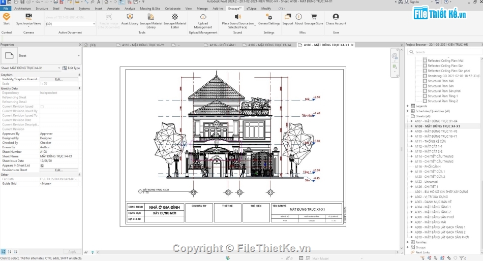 biệt thự tân cổ điển đẹp,biệt thự 3 tầng,biệt thự cổ điển 3 tầng,revit biệt thự 3 tầng