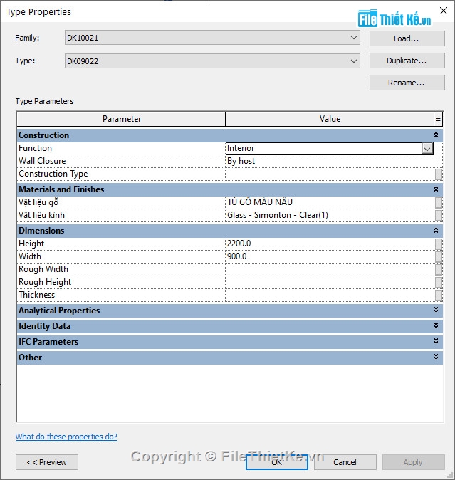 family revit cửa gỗ,family cửa gỗ trượt,Cửa gỗ thiết kế revit,Mẫu cửa gỗ revit,family cửa đi revit,cửa đi revit