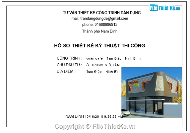 mẫu công trình revit,công trình revit,revit artchitecture,quán cafe 2 tầng,hồ sơ kỹ thuật thi công,kiến trúc quán cafe