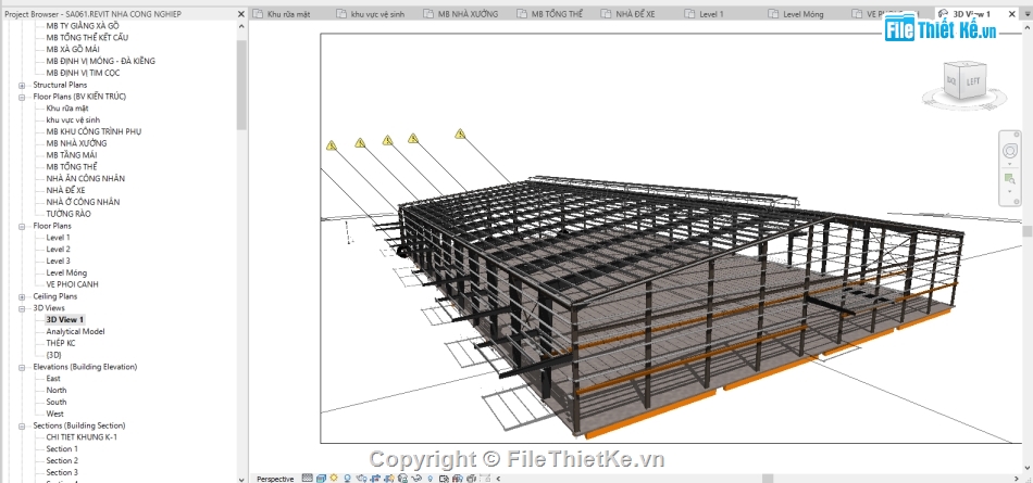 Kết cấu nhà xưởng,nhà xưởng công nghiệp,xưởng công nghiệp,nhà xưởng 40.1x71m,revit kết cấu nhà xưởng