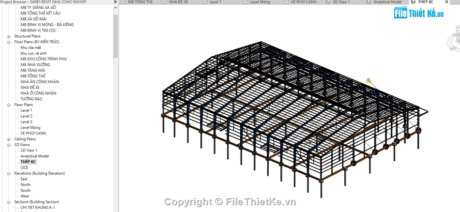 Kết cấu nhà xưởng,nhà xưởng công nghiệp,xưởng công nghiệp,nhà xưởng 40.1x71m,revit kết cấu nhà xưởng