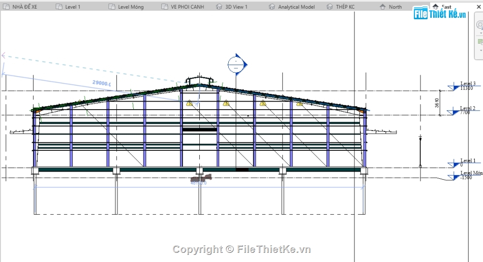 Kết cấu nhà xưởng,nhà xưởng công nghiệp,xưởng công nghiệp,nhà xưởng 40.1x71m,revit kết cấu nhà xưởng