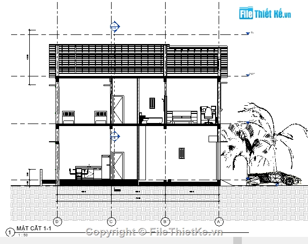 biệt thự 2 tầng,revit biệt thự,revit nhà phố,9.4x12,biệt thự 9.4x12,thiết kế biệt thự