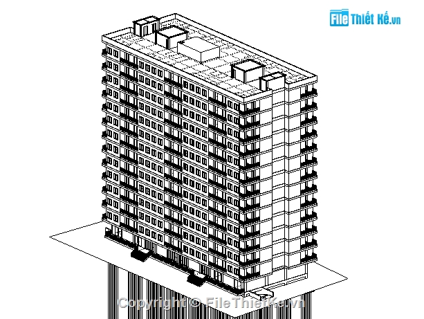 revit chung cư,chung cư 14 tầng,chung cư 48x19m,kiến trúc chung cư,thiết kế chung cư,nhà ở chung cư