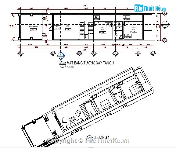 nhà ống 2 tầng 5x24.5m,Revit nhà phố 2 tầng 5x24.5m,nhà 2 tầng 5x24.5m,revit nhà phố 5x24.5m,bản vẽ revit nhà phố 2 tầng,kiến trúc revit nhà phố 2 tầng