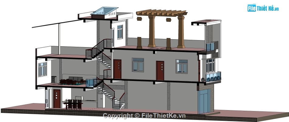 Nhà phố 2 tầng,revit nhà phố 2 tầng,nhà phố 2 tầng revit,nhà phố 2 tầng 5x20m,bản vẽ nhà phố 2 tầng