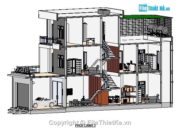 nhà phố 3 tầng,bản vẽ thiết kế nhà phố,nhà phố revit,4.7x19.5,mặt tiền 4.7m,thiết kế nhà phố 3 tầng