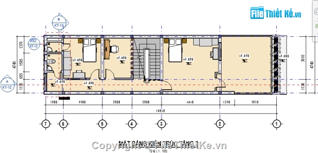 nhà phố 3 tầng,bản vẽ thiết kế nhà phố,nhà phố revit,4.7x19.5,mặt tiền 4.7m,thiết kế nhà phố 3 tầng