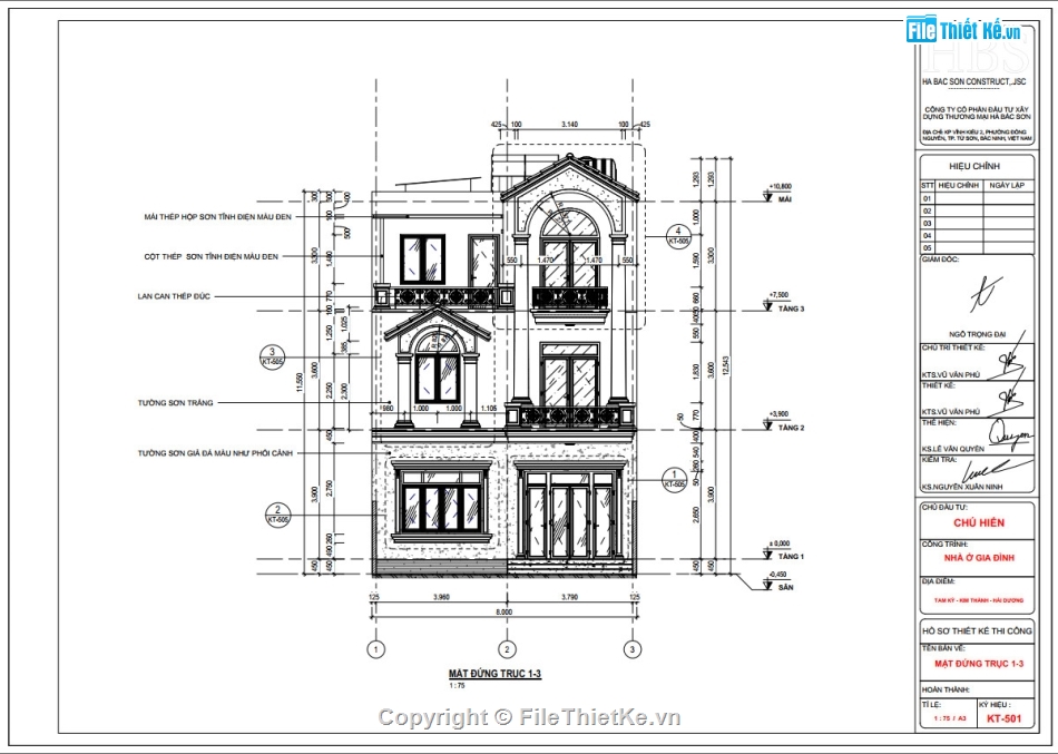 Nhà phố 3 tầng,Revit nhà phố 3 tầng,kiến trúc nhà phố 3 tầng,nhà phố 3 tầng 8x12m