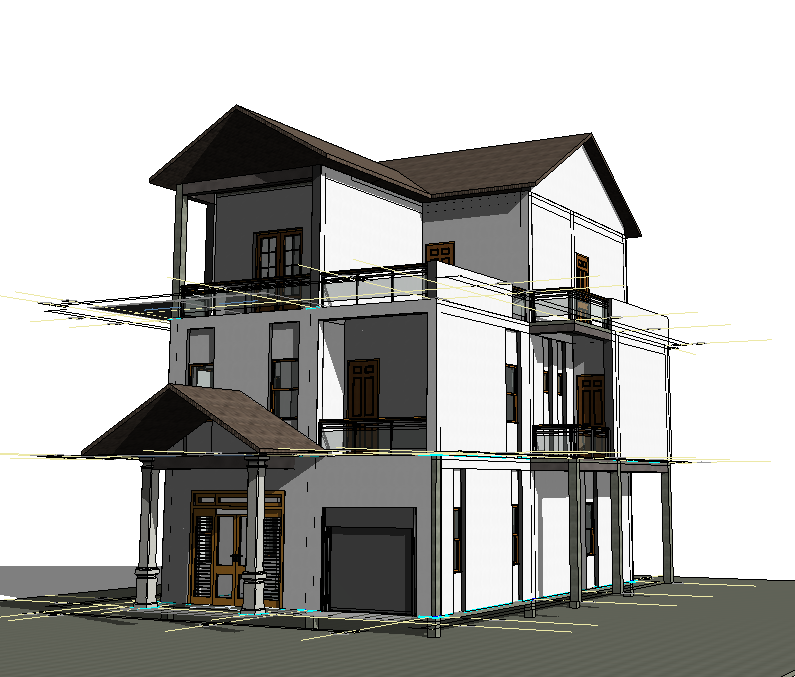 revit 2014 thiết kế nhà 3 tầng,nhà 3 tầng,revit nhà 3 tầng,bản vẽ nhà 3 tầng