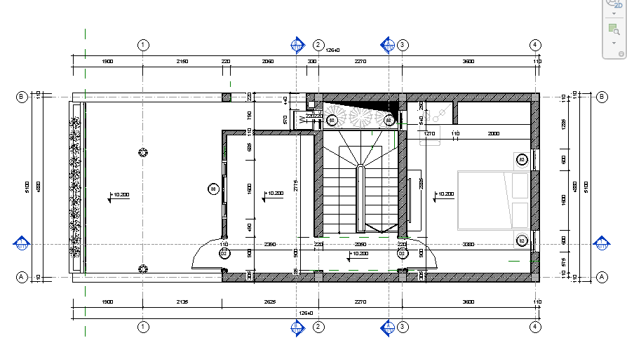 nhà phố 3 tầng,3 tầng 1 tum,nhà dần 3 tầng+1 tum,nhà phố 3 tầng +1 tum,revit nhà phố 3 tầng 5x15.5m