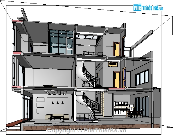 Nhà phố,3 tầng,4x16,mặt tiền 4m,revit nhà phố,mẫu công trình revit