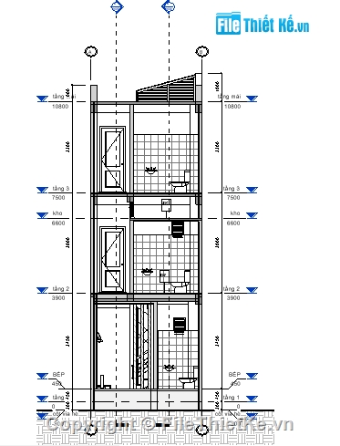 Nhà phố,3 tầng,4x16,mặt tiền 4m,revit nhà phố,mẫu công trình revit