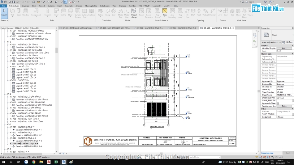 bản vẽ full kiến trúc,revit kiến trúc nhà phố 3 tầng,revit nhà phố 3 tầng,nhà phố 3 tầng 5x16m