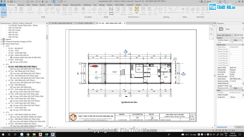 bản vẽ full kiến trúc,revit kiến trúc nhà phố 3 tầng,revit nhà phố 3 tầng,nhà phố 3 tầng 5x16m