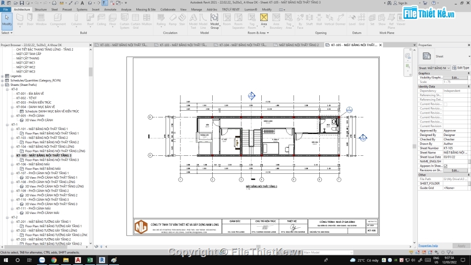 bản vẽ full kiến trúc,revit kiến trúc nhà phố 3 tầng,revit nhà phố 3 tầng,nhà phố 3 tầng 5x16m