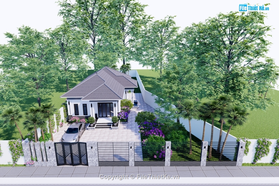 Revit biệt thự 1 tầng mái Nhật,Biệt thự 1 tầng mái Nhật 9.1x15m,File revit biệt thự 1 tầng,Bản vẽ revit biệt thự 1 tầng,Biệt thự 1 tầng file revit